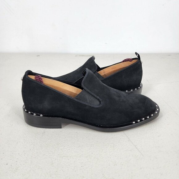 Design Lab Lord & Taylor Roslyn Studded Loafers Nubuck Leather Black Size 6 NWOB - Picture 8 of 11